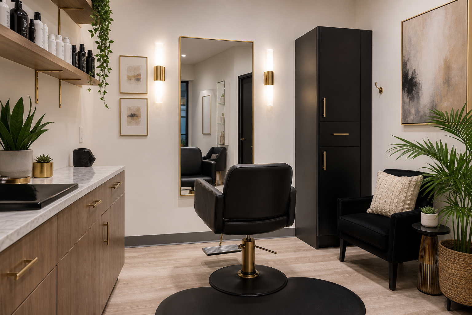 Fully furnished private salon suite